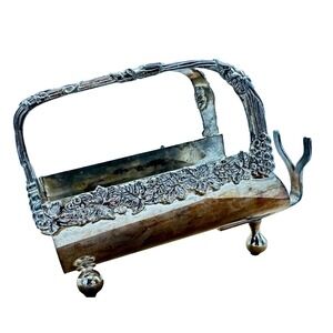 Vintage Godinger Silver Plate Grapevine Wine‎ Bottle Caddy Holder Adjustable